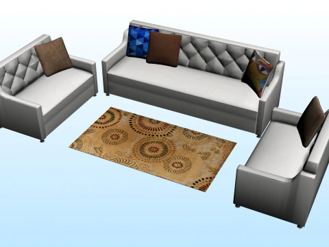 SOFA SET WITH CARPET 08 3D Model
