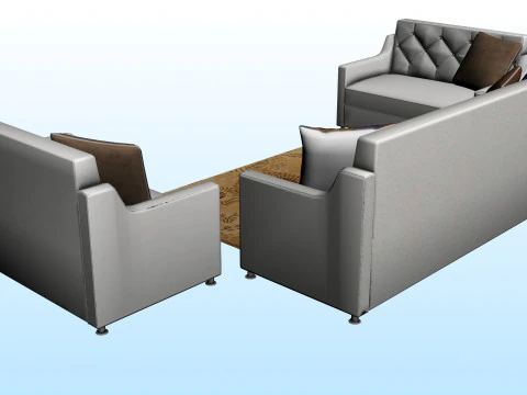 SOFA SET WITH CARPET 08 3D Model