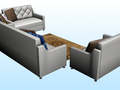 SOFA SET WITH CARPET 08 3D 모델