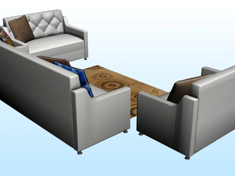 SOFA SET WITH CARPET 08 3D Model