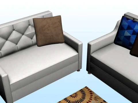 SOFA SET WITH CARPET 08 3D Model