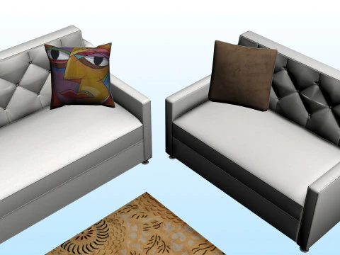 SOFA SET WITH CARPET 08 3D Model
