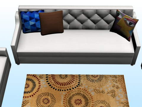 SOFA SET WITH CARPET 08 3D 모델