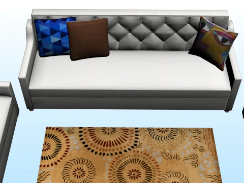 SOFA SET WITH CARPET 08 3D Model