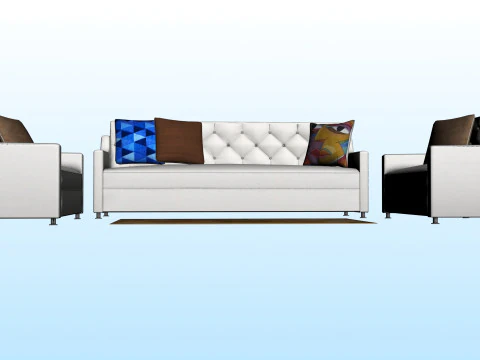 SOFA SET WITH CARPET 08 3D Model