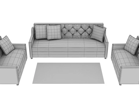 SOFA SET WITH CARPET 08 3D Model