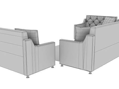 SOFA SET WITH CARPET 08 3D Model