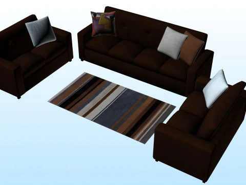 SOFA SET WITH CARPET 09 3D Model
