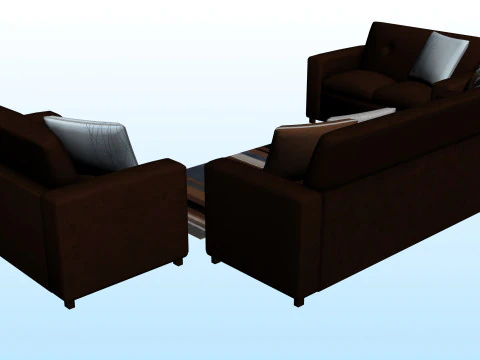 SOFA SET WITH CARPET 09 3D Model