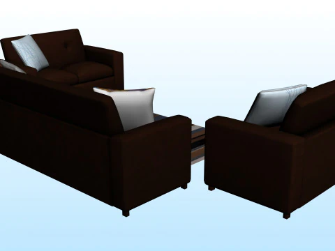 SOFA SET WITH CARPET 09 3D Model