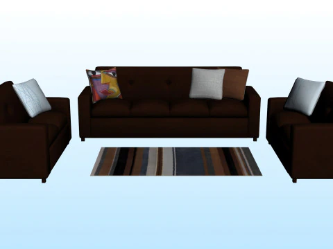 SOFA SET WITH CARPET 09 3D Model