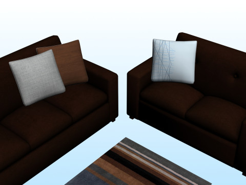 SOFA SET WITH CARPET 09 Model 3D
