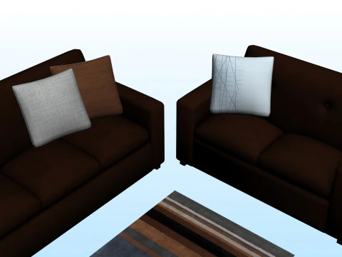 SOFA SET WITH CARPET 09 3D Model