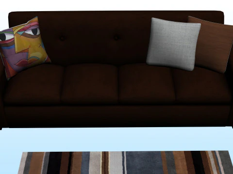 SOFA SET WITH CARPET 09 3D Model