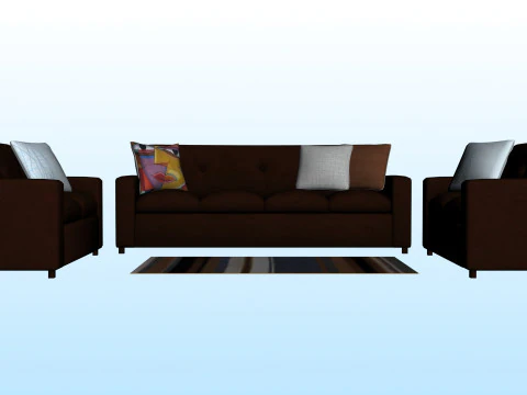 SOFA SET WITH CARPET 09 3D Model