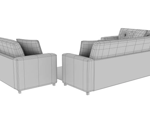 SOFA SET WITH CARPET 09 3D Model