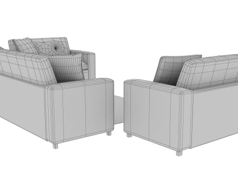 SOFA SET WITH CARPET 09 3D Model