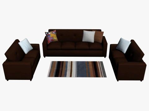 SOFA SET WITH CARPET 09 3D Model