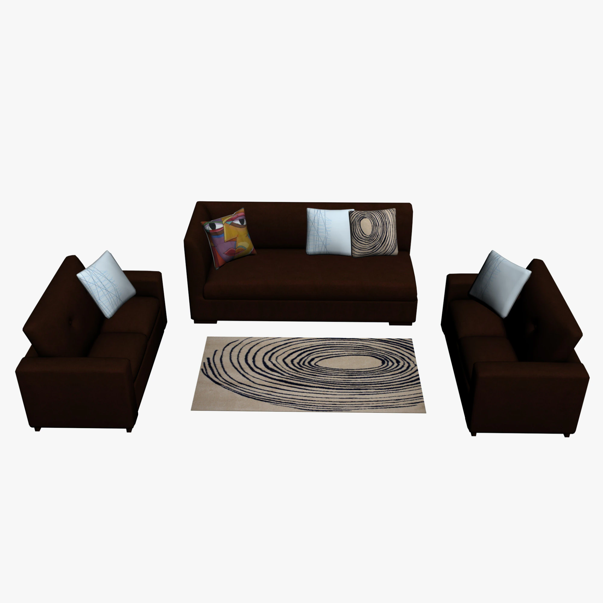 SOFA SET WITH CARPET 10 3D Model .c4d .max .obj .3ds .fbx .stl .blend 