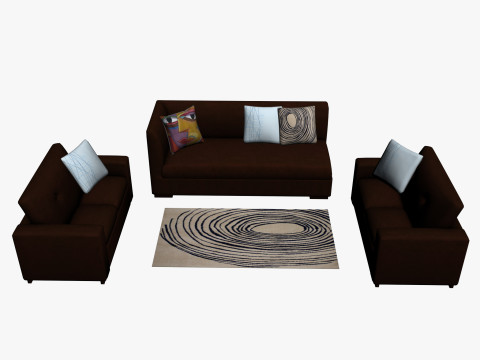 SOFA SET WITH CARPET 10 Model 3D