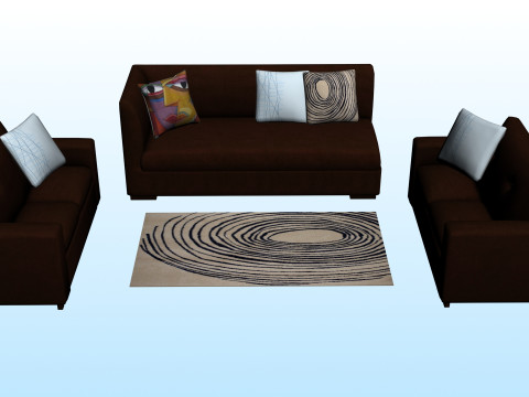 SOFA SET WITH CARPET 10 3D 模型