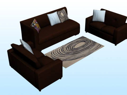 SOFA SET WITH CARPET 10 3D 模型