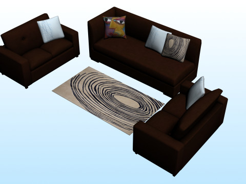 SOFA SET WITH CARPET 10 3D 模型