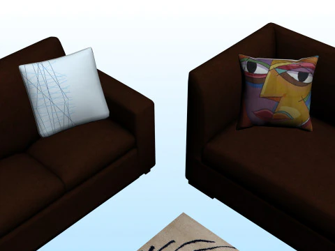 SOFA SET WITH CARPET 10 3D Model
