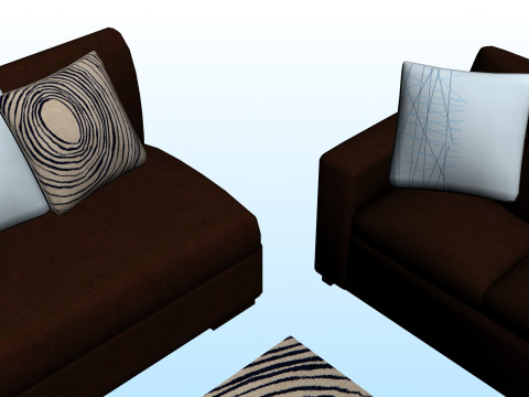 SOFA SET WITH CARPET 10 3D 模型