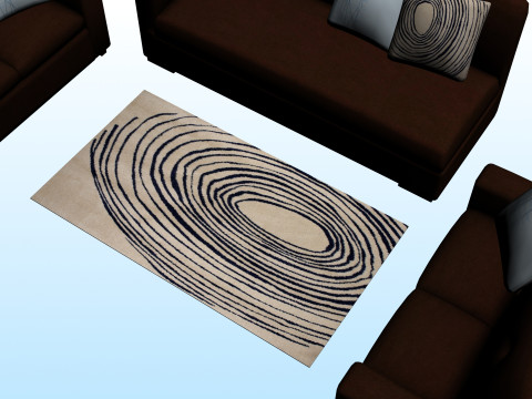 SOFA SET WITH CARPET 10 3D 模型