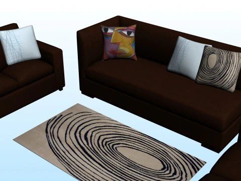 SOFA SET WITH CARPET 10 3D Model