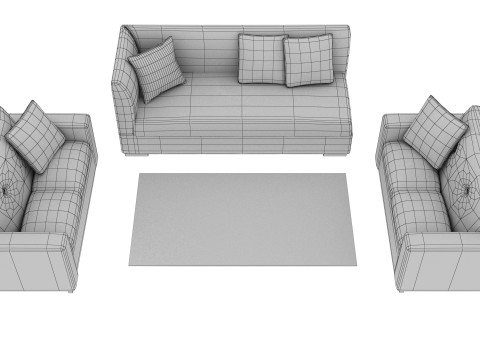 SOFA SET WITH CARPET 10 3D 模型