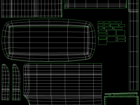 SOFA SET WITH CARPET 10 3D 模型