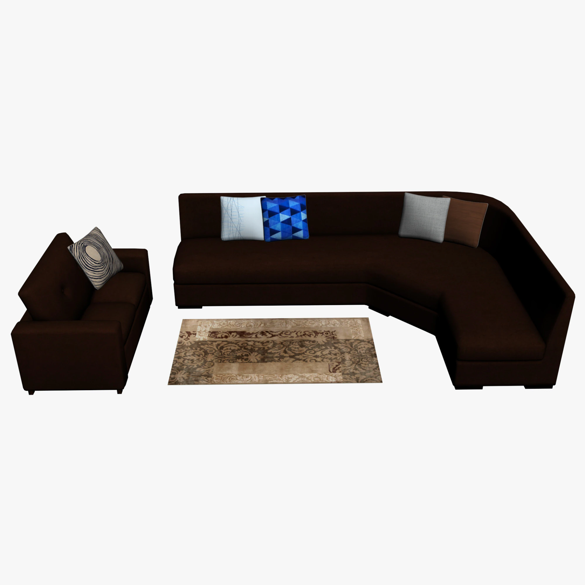 SOFA SET WITH CARPET 11 3D Model .c4d .max .obj .3ds .fbx .stl .blend