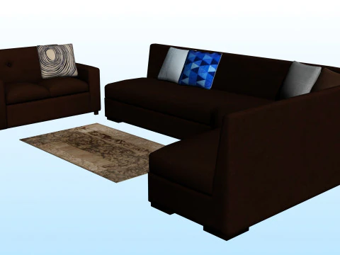 SOFA SET WITH CARPET 11 3D Model