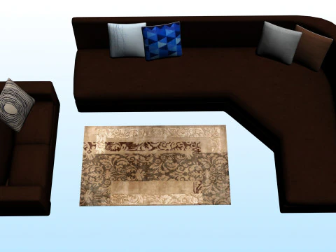 SOFA SET WITH CARPET 11 3D Model