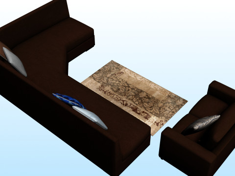 SOFA SET WITH CARPET 11 Model 3D