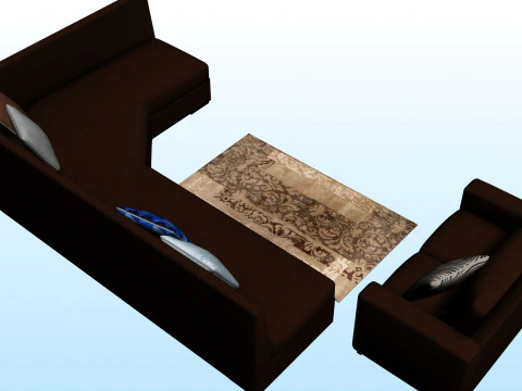 SOFA SET WITH CARPET 11 3D Model