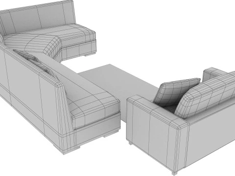 SOFA SET WITH CARPET 11 3D Model