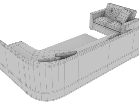 SOFA SET WITH CARPET 11 3D Model