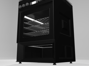 Low Poly Kitchen Stove 3D Model