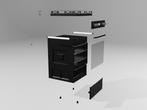 Low Poly Kitchen Stove 3D Model