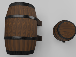Low Poly Wooden Barrels Modelo 3D