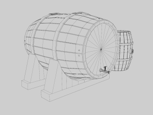 Low Poly Wooden Barrels Modelo 3D