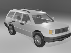 Low Poly SUV - half rigged 3D मॉडल
