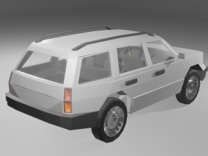 Low Poly SUV - half rigged Modelo 3D