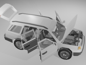 Low Poly SUV - half rigged Modelo 3D
