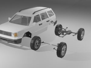 Low Poly SUV - half rigged Modelo 3D