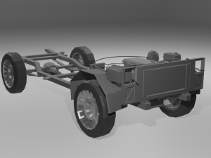 Low Poly SUV - half rigged Modelo 3D
