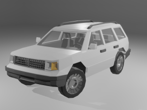 Low Poly SUV - half rigged Modelo 3D